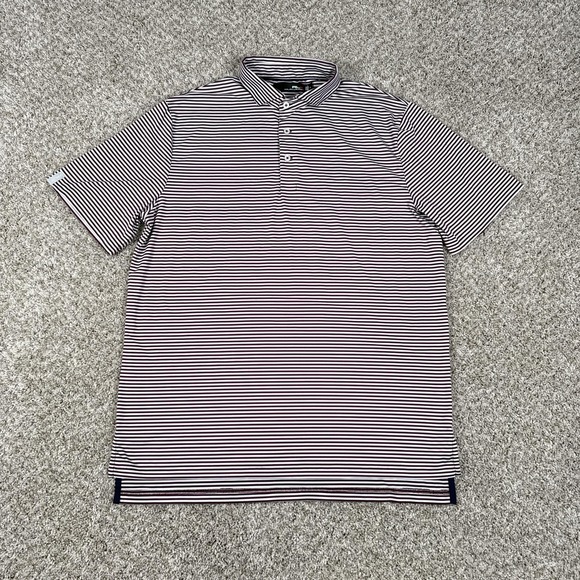 Ralph Lauren Other - RLX Ralph Lauren Polo Shirt Mens Medium Burgundy White Stripe Golf Performance